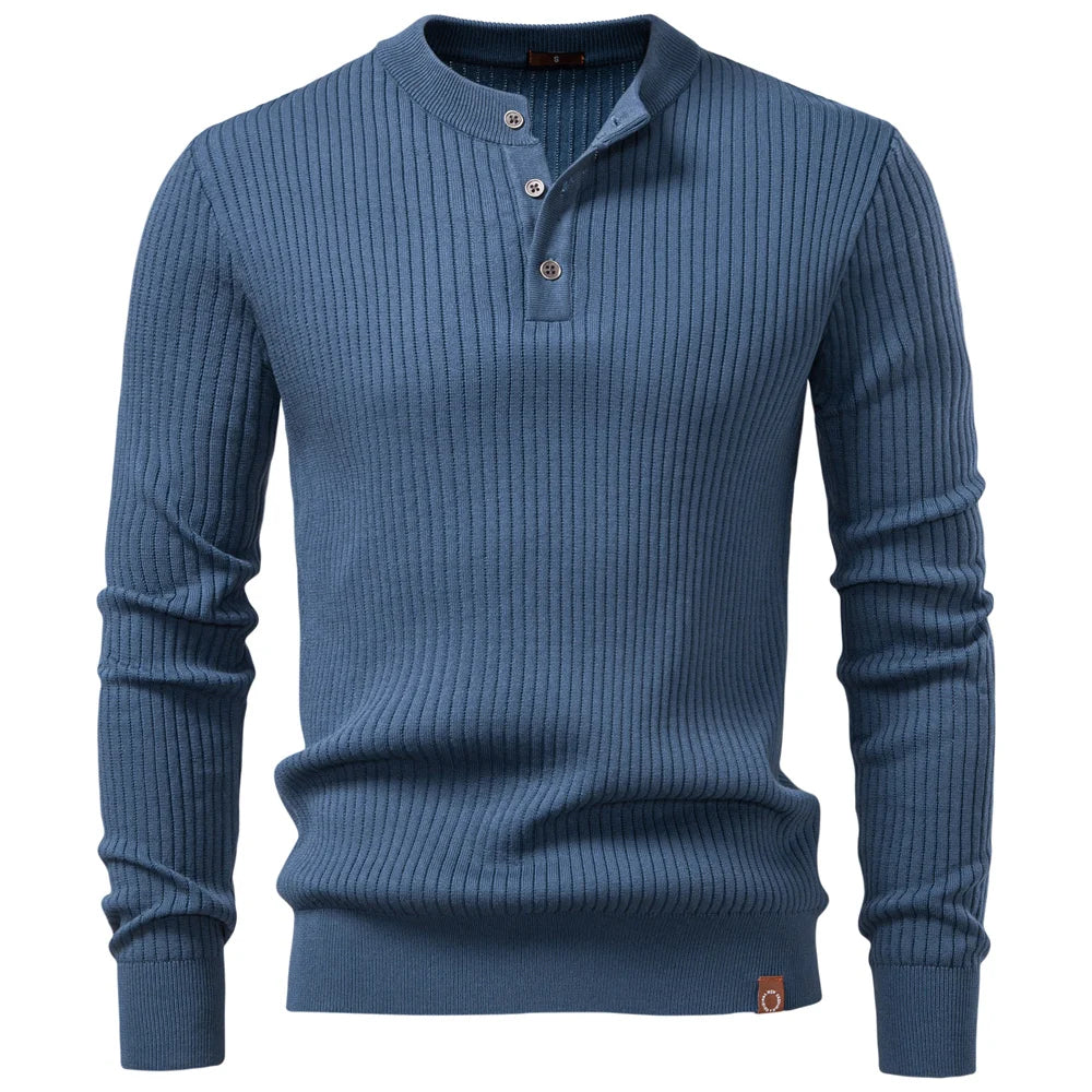 Men's Long Sleeve Button Polo Shirt