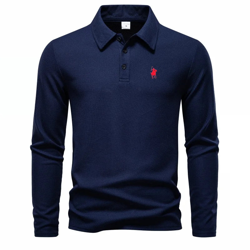 Embroidered Long-Sleeve Polo