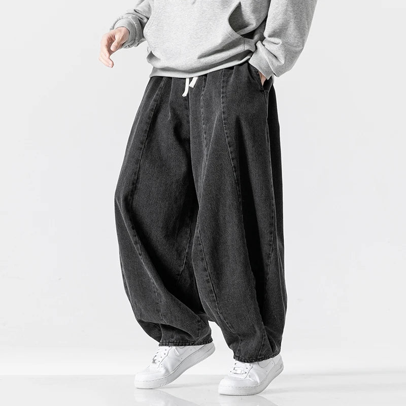 Men's Loose Baggy Denim Cargo Pants