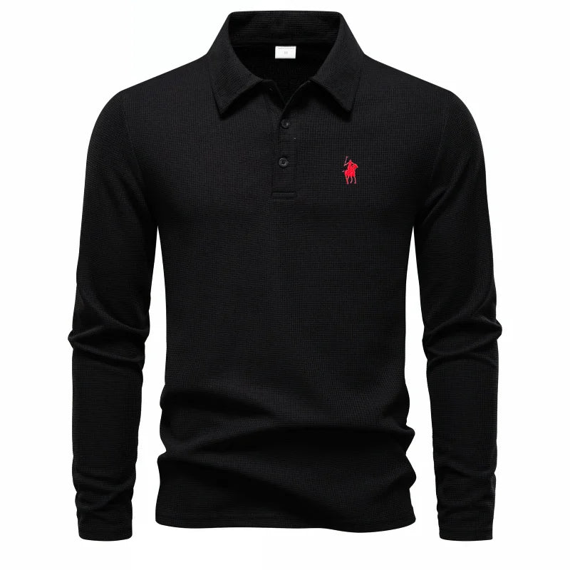 Embroidered Long-Sleeve Polo
