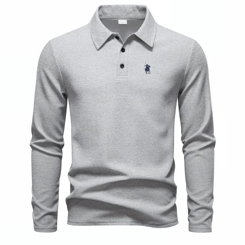 Embroidered Long-Sleeve Polo