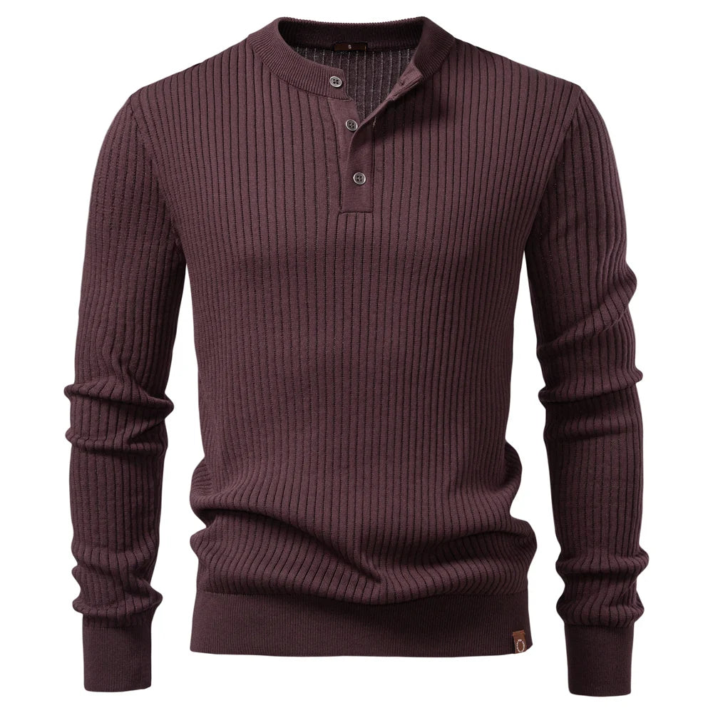Men's Long Sleeve Button Polo Shirt