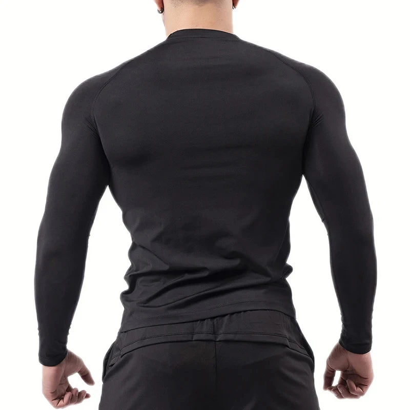 Spider Print Long Sleeve Compression Shirts for Men Gym Workout Rash Guard Undershirts Baselayers Athletic Quick Dry Tees Tops