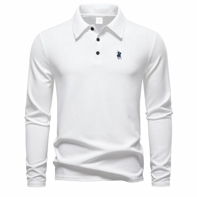 Embroidered Long-Sleeve Polo