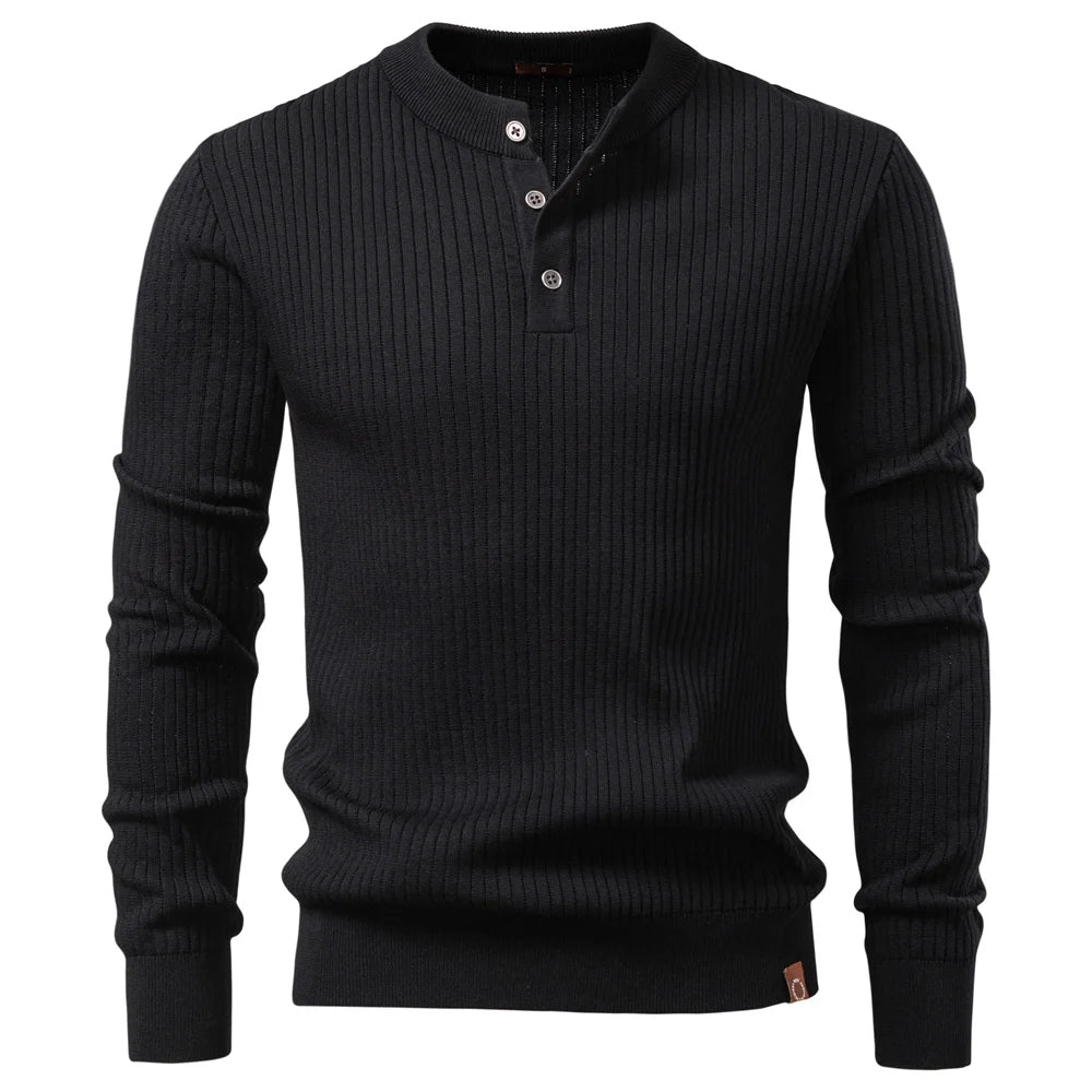 Men's Long Sleeve Button Polo Shirt