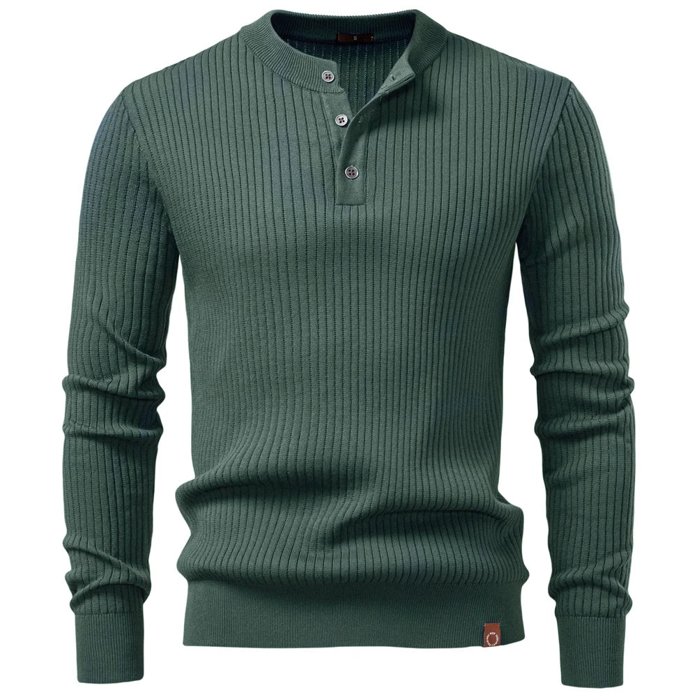 Men's Long Sleeve Button Polo Shirt