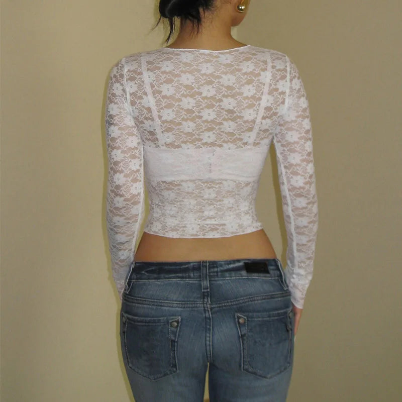 Sheer Lace Crop Top