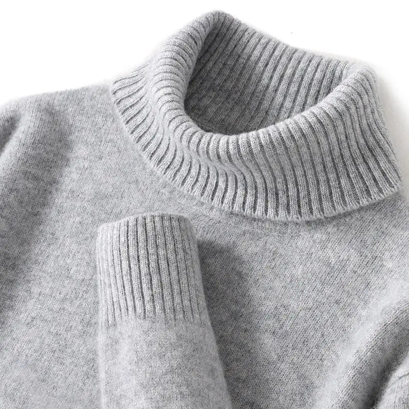 High-Neck Men's Pure Cashmere Sweater