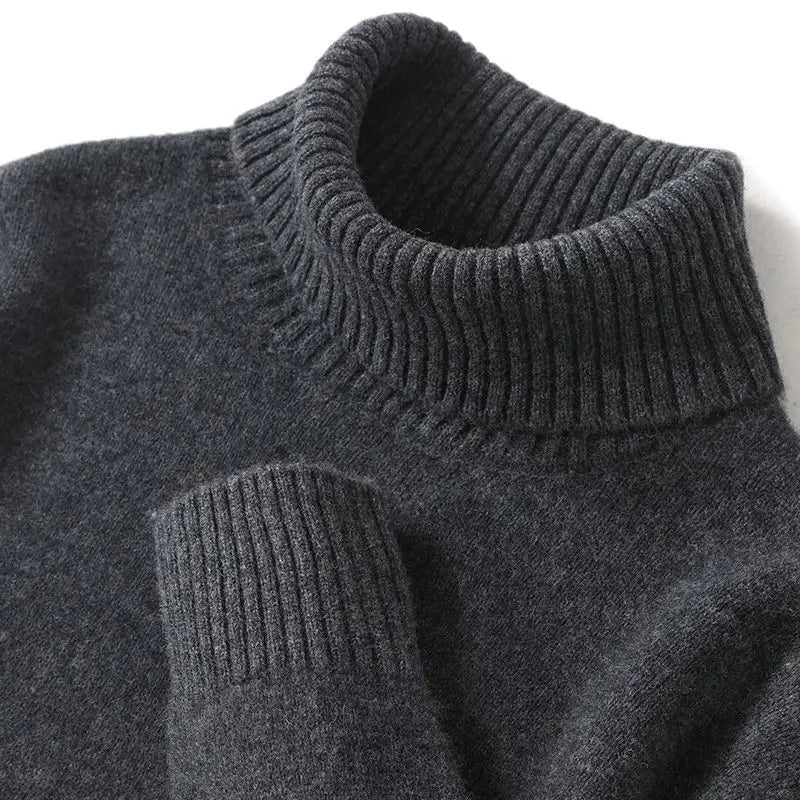 High-Neck Men's Pure Cashmere Sweater