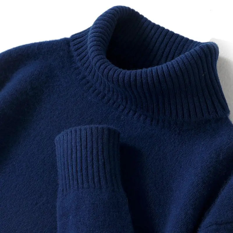 High-Neck Men's Pure Cashmere Sweater