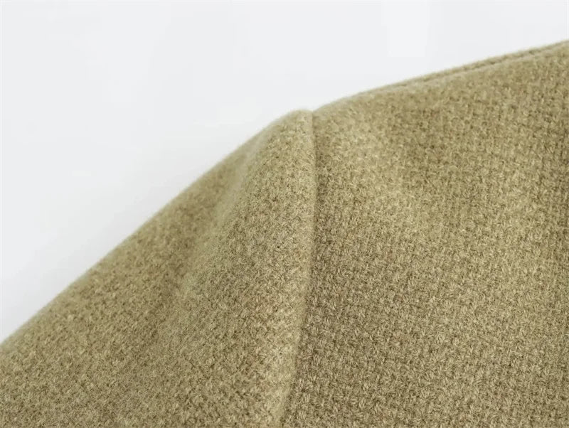 MUJER 2025 Cropped Tweed Jacket Woman Coat Button Long Sleeve Elegant Jackets For Women Short Coats Fashion New In Outerwears