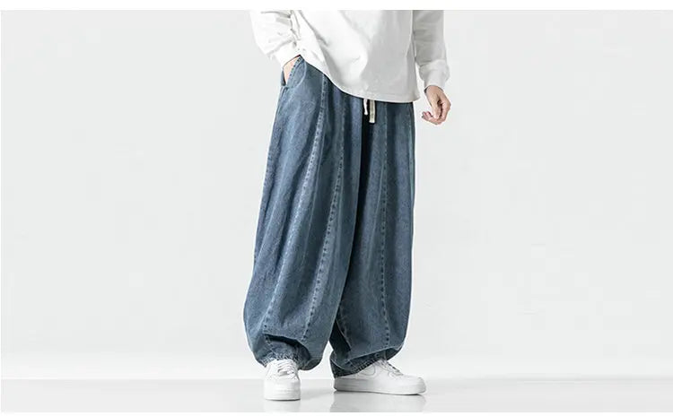 Men's Loose Baggy Denim Cargo Pants