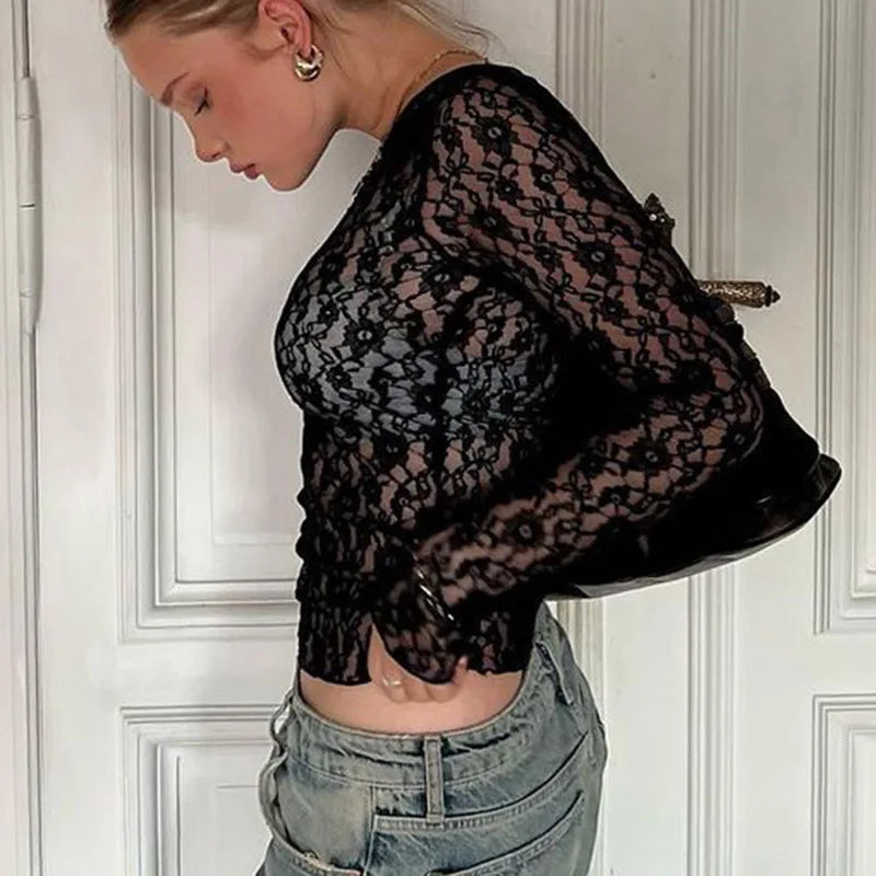 Sheer Lace Crop Top