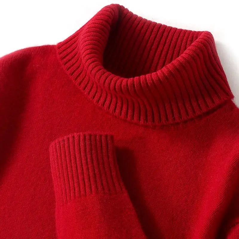 High-Neck Men's Pure Cashmere Sweater