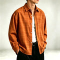 Men's Relaxed Fine-Check Plaid Shirt