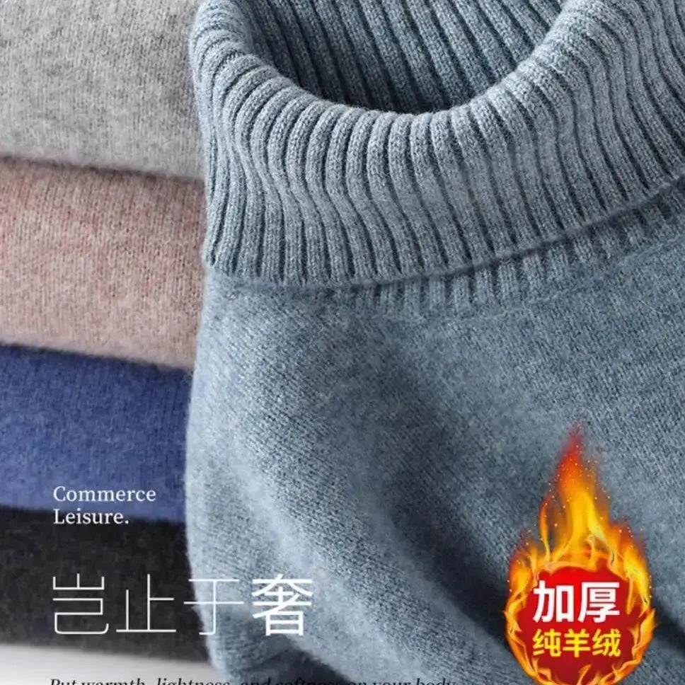 High-Neck Men's Pure Cashmere Sweater