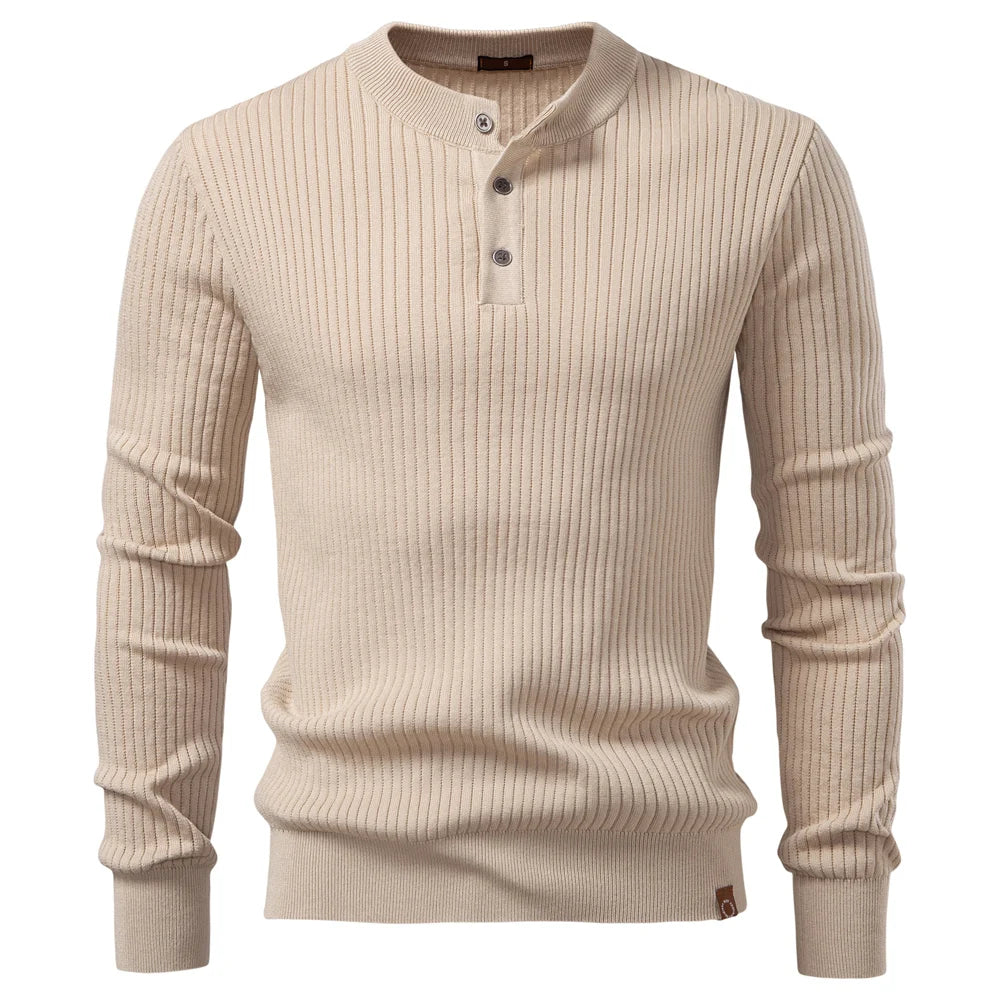 Men's Long Sleeve Button Polo Shirt