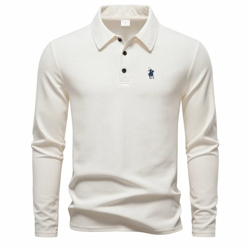 Embroidered Long-Sleeve Polo